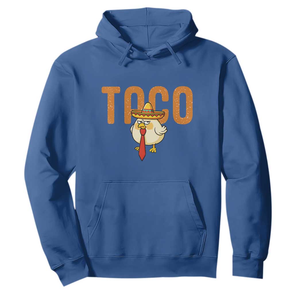TACO Chicken in Sombrero Hoodie Funny Mexican Food TS02 Royal Blue Print Your Wear