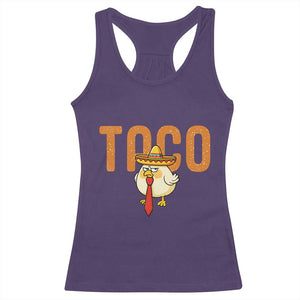 TACO Chicken in Sombrero Racerback Tank Top Funny Mexican Food TS02 Purple Print Your Wear
