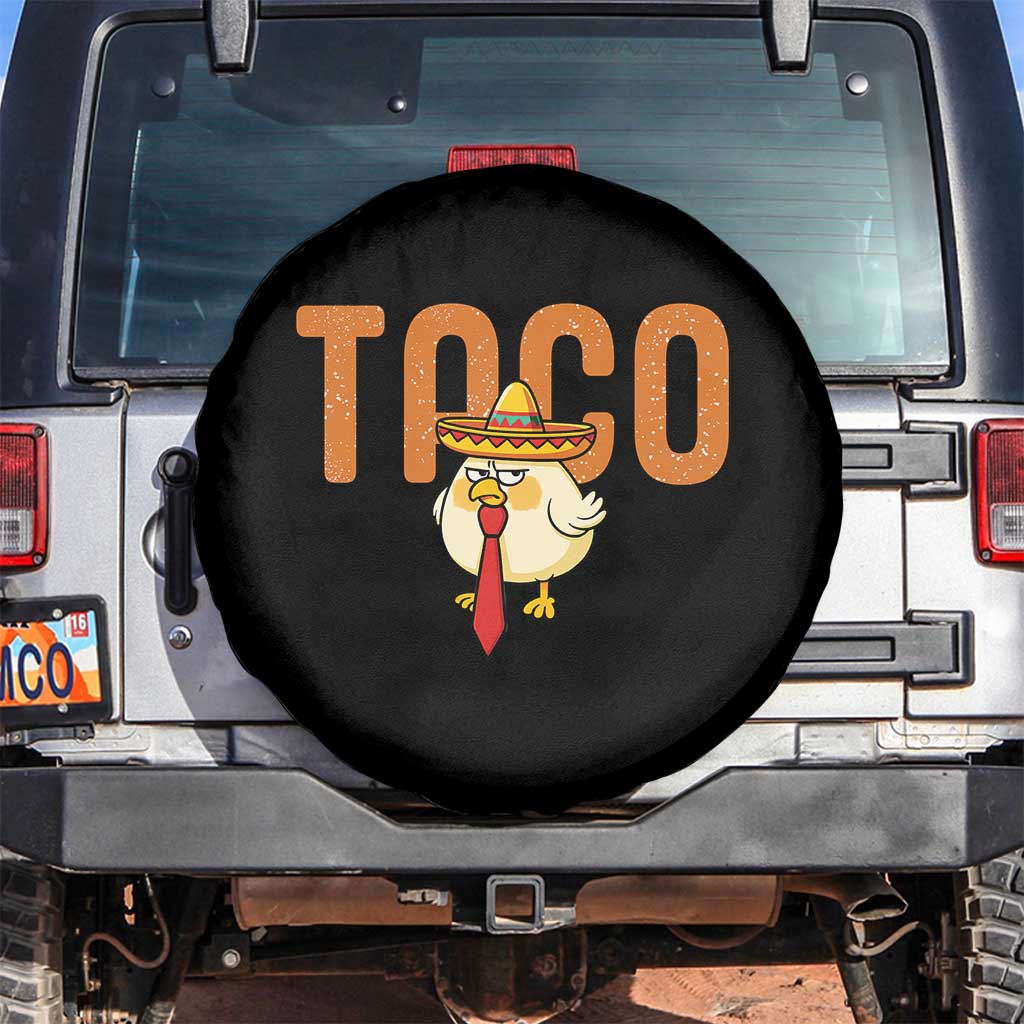 TACO Chicken in Sombrero Spare Tire Cover Funny Mexican Food TS02 No hole Black Print Your Wear