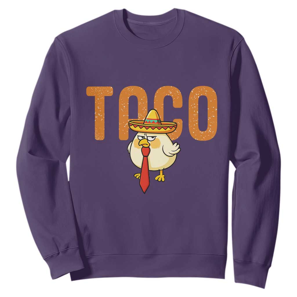 TACO Chicken in Sombrero Sweatshirt Funny Mexican Food TS02 Purple Print Your Wear