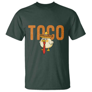 TACO Chicken in Sombrero T Shirt Funny Mexican Food TS02 Dark Forest Green Print Your Wear