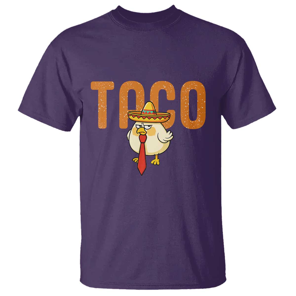 TACO Chicken in Sombrero T Shirt Funny Mexican Food TS02 Purple Print Your Wear