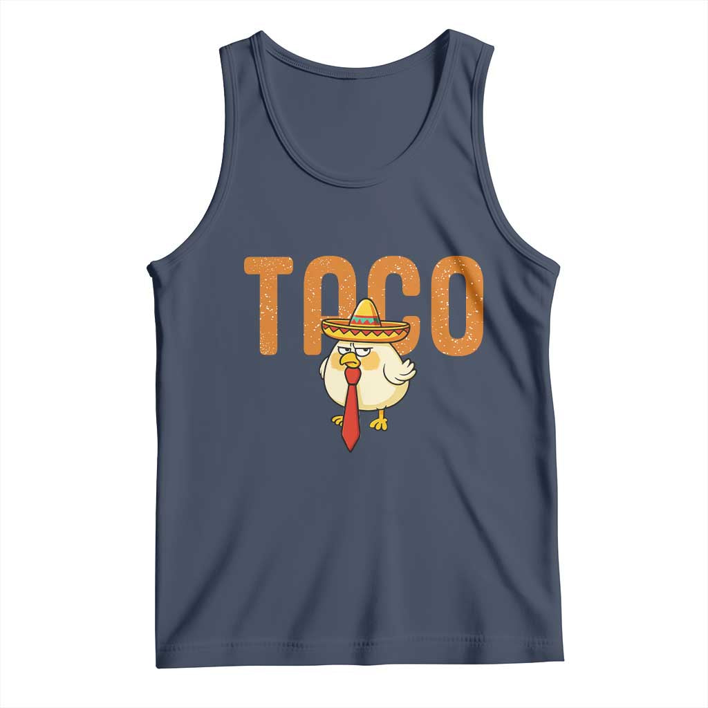 TACO Chicken in Sombrero Tank Top Funny Mexican Food TS02 Navy Print Your Wear