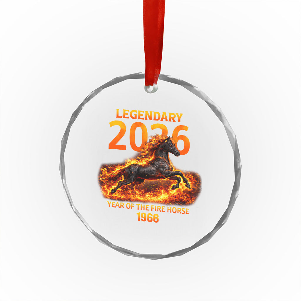 Legendary 2026 Year of the Fire Horse Crystal Glass Ornament Since 1966 Fiery Zodiac Birthday Gift TS02 Print Your Wear