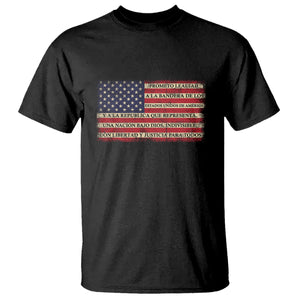 Spanish Pledge of Allegiance USA Flag Vintage Patriotic Graphic T Shirt American Patriotic Promesa de Lealtad TS02 Black Printyourwear