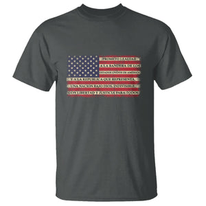 Spanish Pledge of Allegiance USA Flag Vintage Patriotic Graphic T Shirt American Patriotic Promesa de Lealtad TS02 Dark Heather Printyourwear
