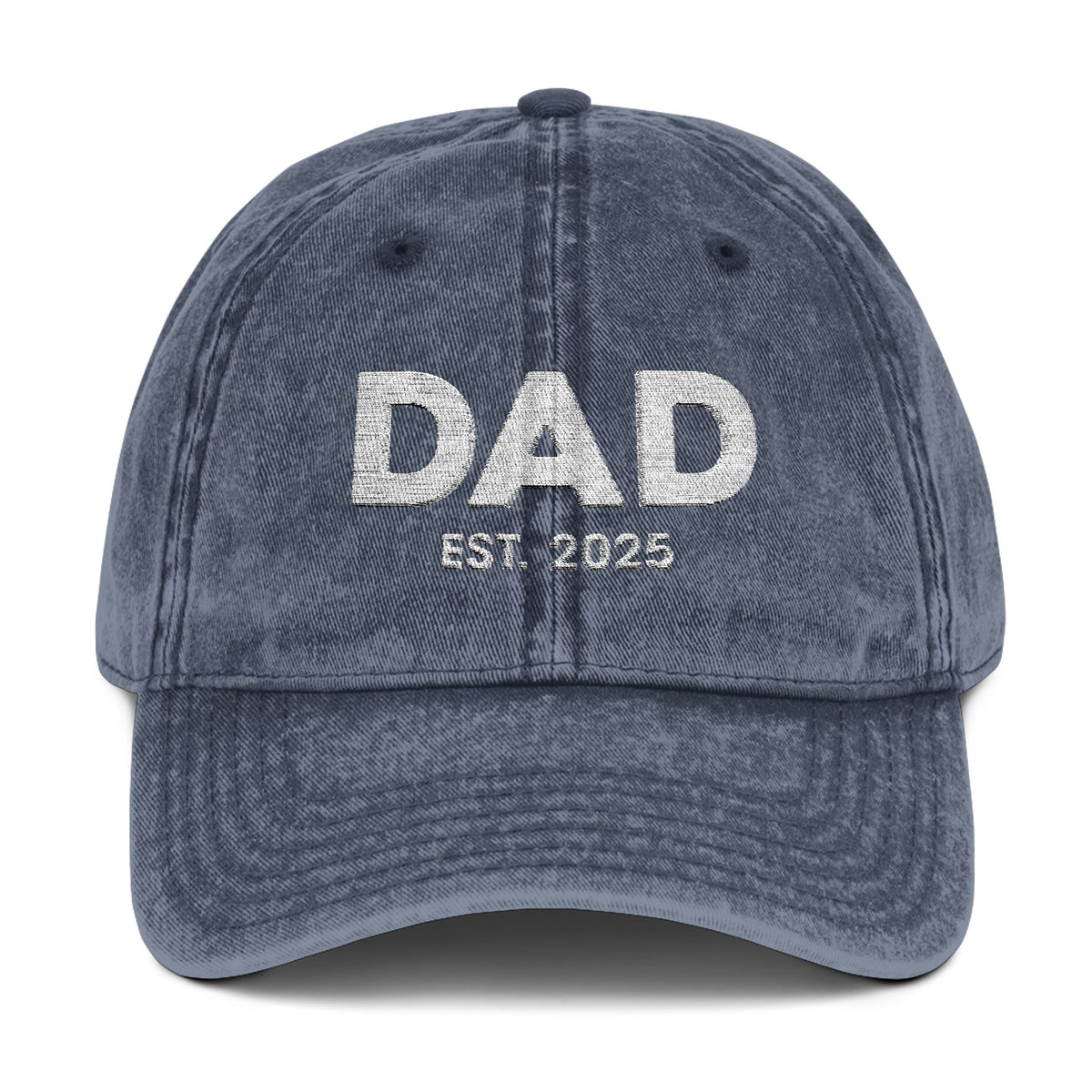 Dad Est 2025 Embroidered Distressed Baseball Cap Vintage New Dad Father's Day Gift TS02 Universal Fit Khaki Printyourwear