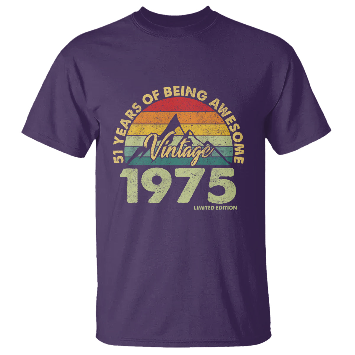 Vintage 1975 Limited Edition T Shirt - 51th Birthday 51 Years Old Gift TS10 Purple PrintYourWear