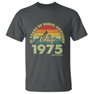 Vintage 1975 Limited Edition T Shirt - 51th Birthday 51 Years Old Gift TS10 Dark Heather PrintYourWear