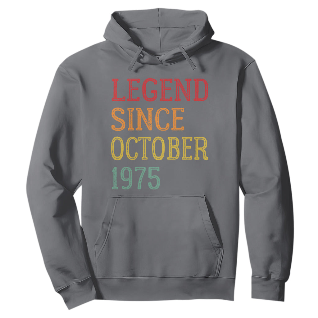 Legend Since October 1975 Hoodie Vintage Retro 50th Birthday Gifts TS10 Charcoal Print Your Wear