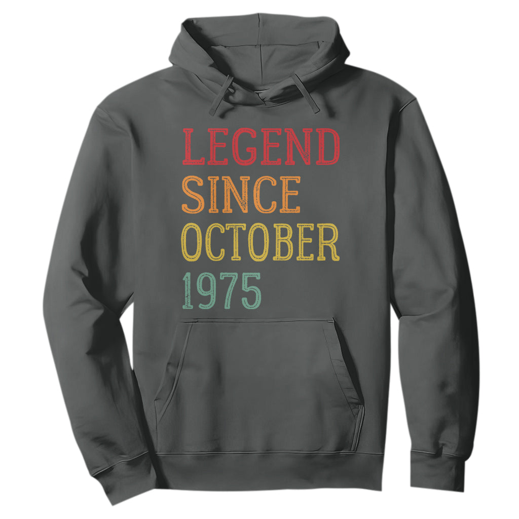 Legend Since October 1975 Hoodie Vintage Retro 50th Birthday Gifts TS10 Dark Heather Print Your Wear