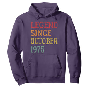 Legend Since October 1975 Hoodie Vintage Retro 50th Birthday Gifts TS10 Purple Print Your Wear