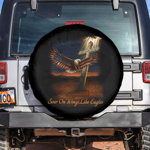 Soar On Wings Like Eagles Christian Faith Spare Tire Cover Isaiah 40:31 Bible Verse TS11 No Hole Black Print Your Wear