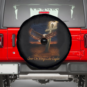 Soar On Wings Like Eagles Christian Faith Spare Tire Cover Isaiah 40:31 Bible Verse TS11 Black Print Your Wear