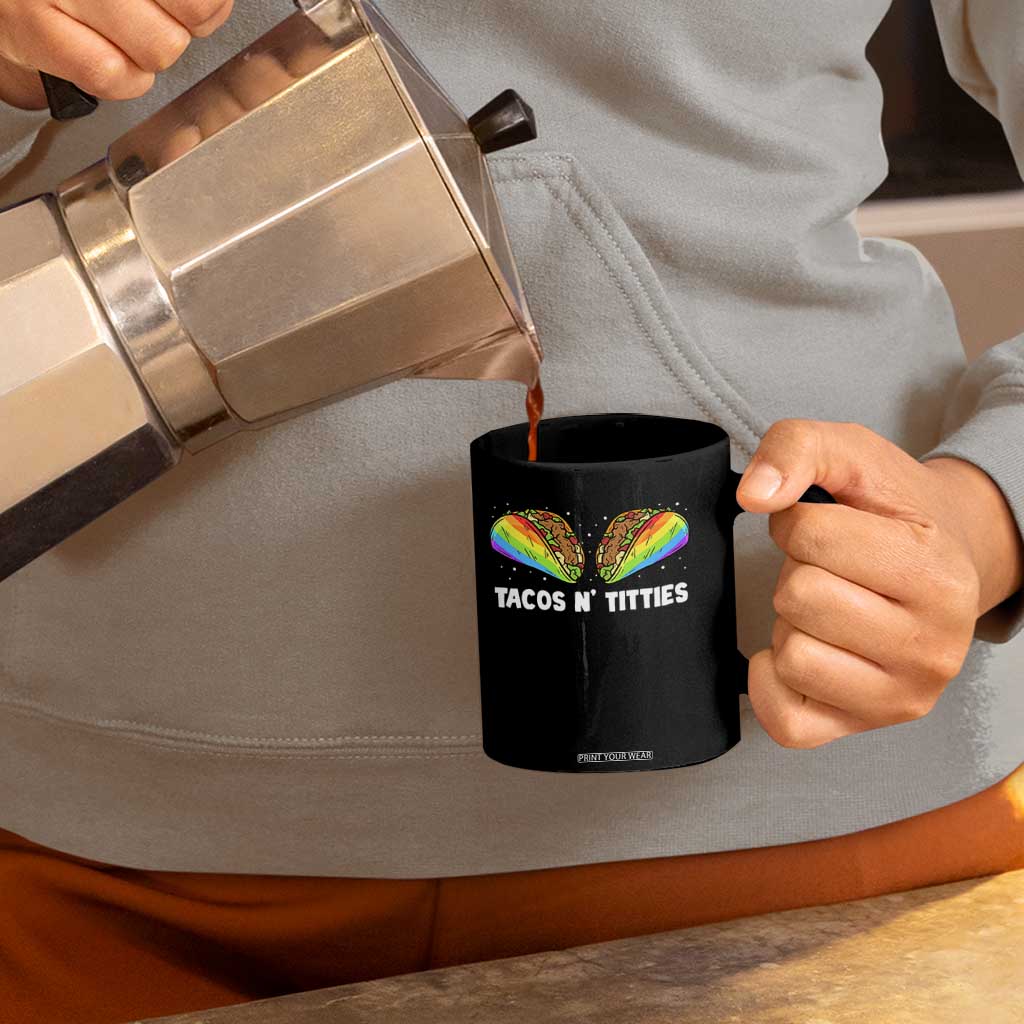 Tacos Lover LGBT Pride Coffee Mug Tacos N' Titties Gay Rainbow Proud TS09 Print Your Wear