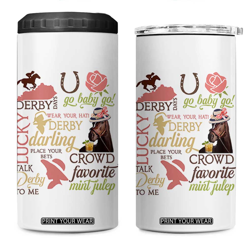 Talk Derby To Me 4 in 1 Can Cooler Tumbler Horse Riders Ky Racing Day TS02 One Size: 16 oz White Print Your Wear
