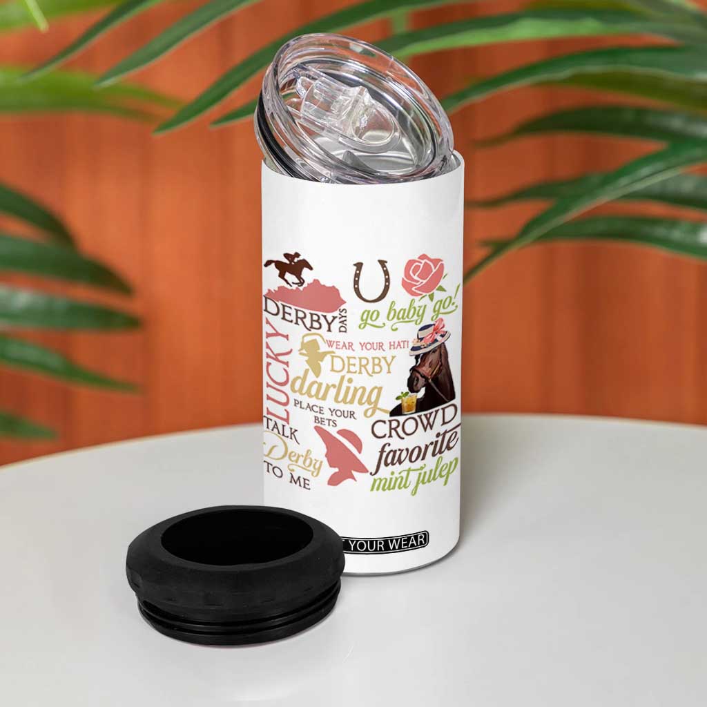 Talk Derby To Me 4 in 1 Can Cooler Tumbler Horse Riders Ky Racing Day TS02 Print Your Wear