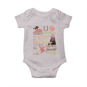 Talk Derby To Me Baby Onesie Horse Riders Ky Racing Day TS02 Ice Gray Print Your Wear