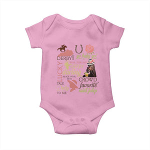 Talk Derby To Me Baby Onesie Horse Riders Ky Racing Day TS02 Light Pink Print Your Wear