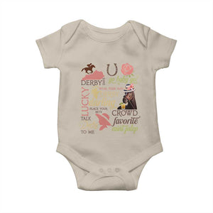 Talk Derby To Me Baby Onesie Horse Riders Ky Racing Day TS02 Sand Print Your Wear