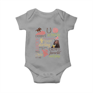 Talk Derby To Me Baby Onesie Horse Riders Ky Racing Day TS02 Sport Gray Print Your Wear
