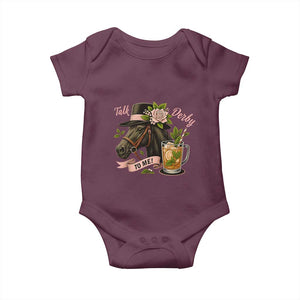 Talk Derby To Me Baby Onesie Ky Horse Racing Mint Julep and Roses TS02 Maroon Print Your Wear