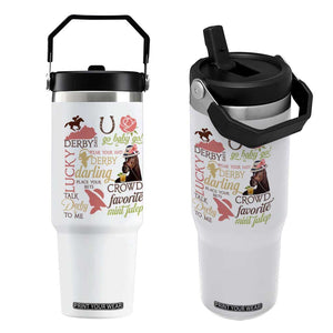 Talk Derby To Me Flip Straw Tumbler Horse Riders Ky Racing Day TS02 One Size: 30 oz White Print Your Wear