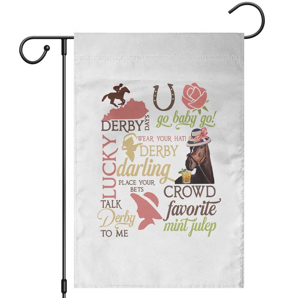 Talk Derby To Me Garden Flag Horse Riders Ky Racing Day TS02 White Print Your Wear
