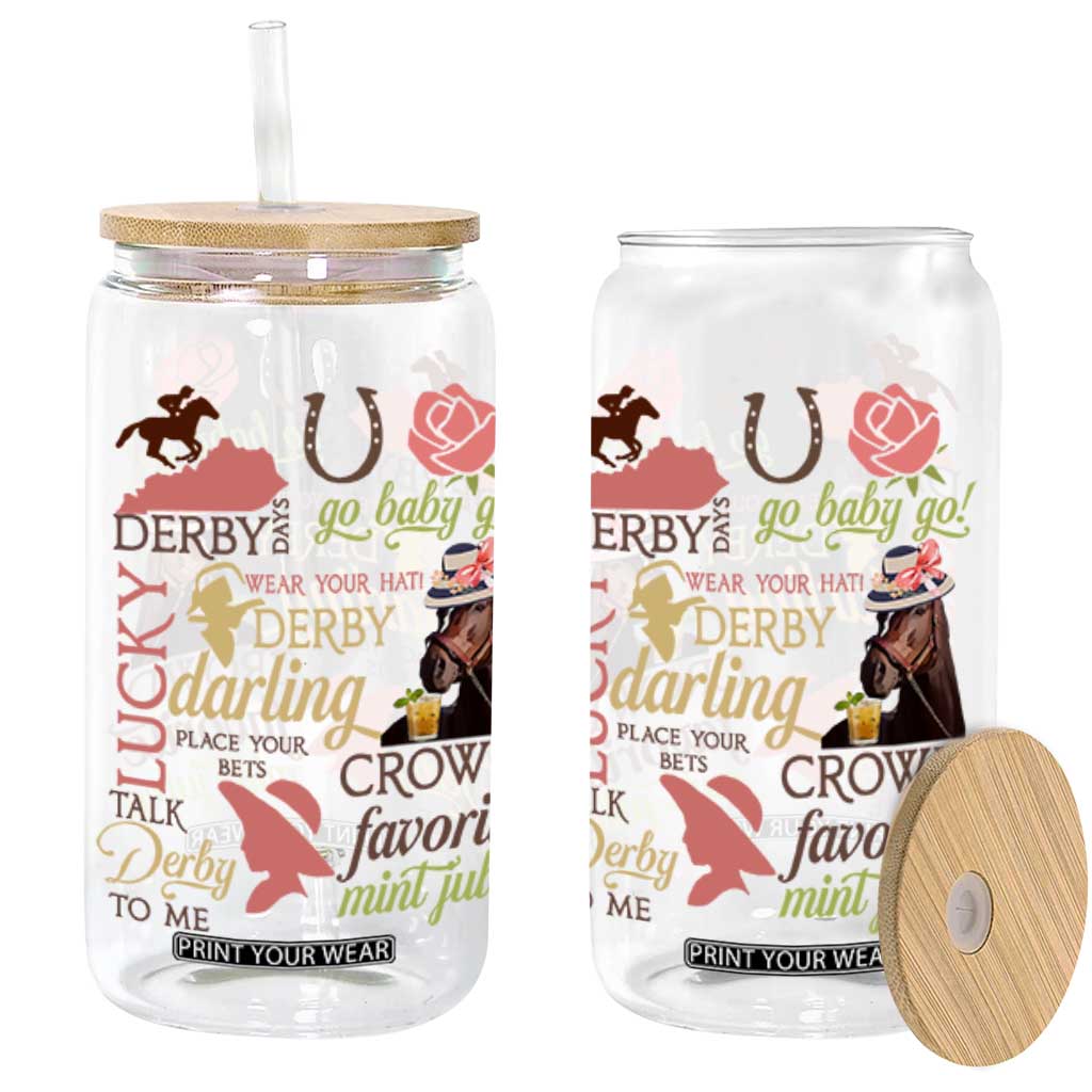 Talk Derby To Me Glass Can Horse Riders Ky Racing Day TS02 White Print Your Wear
