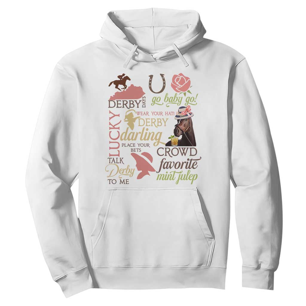 Talk Derby To Me Hoodie Horse Riders Ky Racing Day TS02 White Print Your Wear