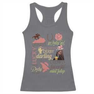 Talk Derby To Me Racerback Tank Top Horse Riders Ky Racing Day TS02 Charcoal Print Your Wear