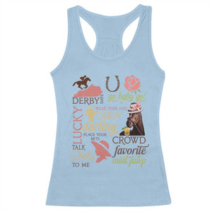 Talk Derby To Me Racerback Tank Top Horse Riders Ky Racing Day TS02 Light Blue Print Your Wear