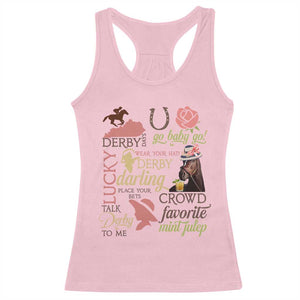 Talk Derby To Me Racerback Tank Top Horse Riders Ky Racing Day TS02 Light Pink Print Your Wear