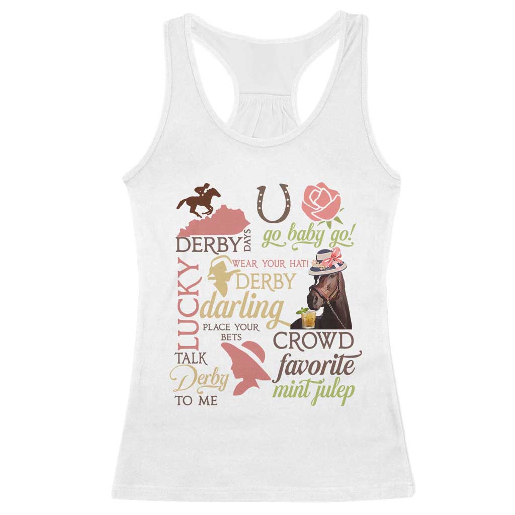 Talk Derby To Me Racerback Tank Top Horse Riders Ky Racing Day TS02 White Print Your Wear