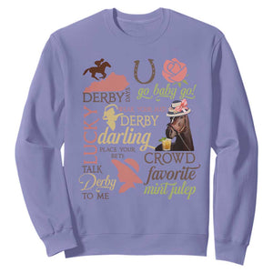 Talk Derby To Me Sweatshirt Horse Riders Ky Racing Day TS02 Violet Print Your Wear