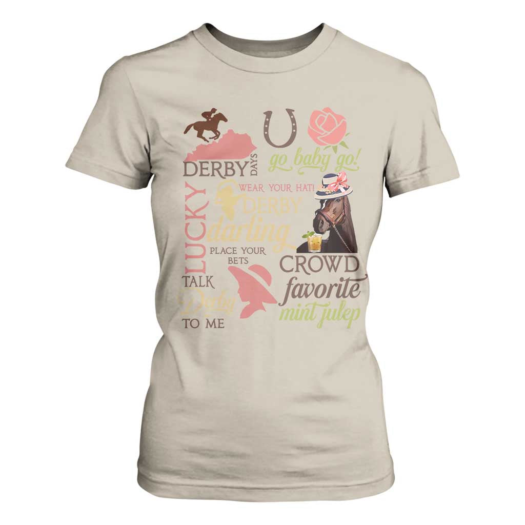 Talk Derby To Me T Shirt For Women Horse Riders Ky Racing Day TS02 Sand Print Your Wear