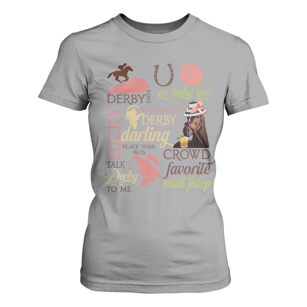 Talk Derby To Me T Shirt For Women Horse Riders Ky Racing Day TS02 Sport Gray Print Your Wear