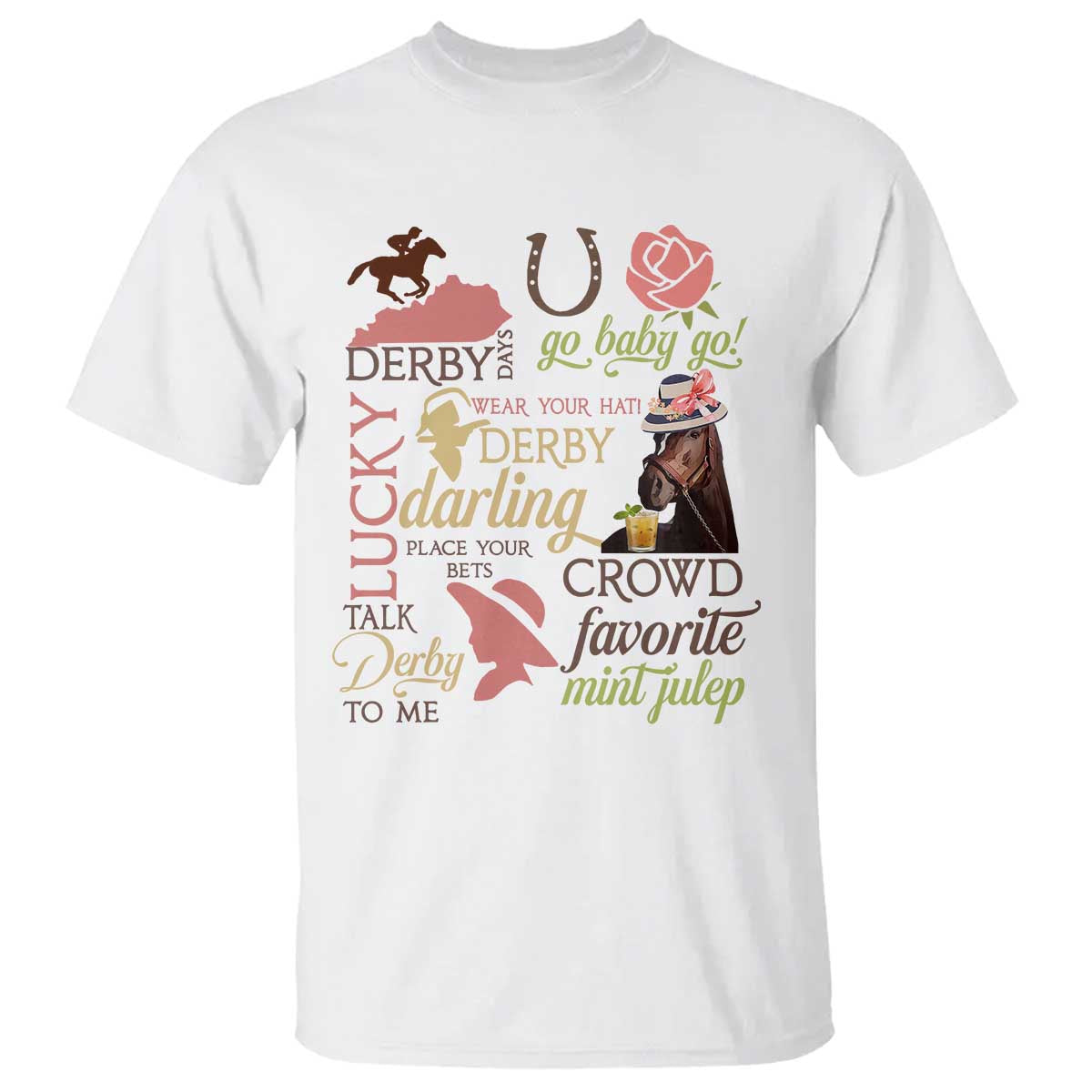 Talk Derby To Me T Shirt Horse Riders Ky Racing Day TS02 White Print Your Wear