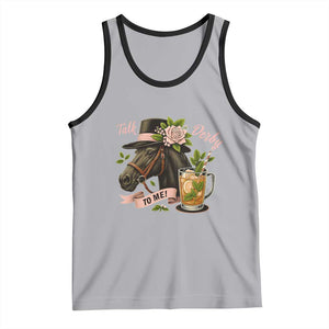 Talk Derby To Me Tank Top Ky Horse Racing Mint Julep and Roses TS02 Athletic Heather Black Print Your Wear
