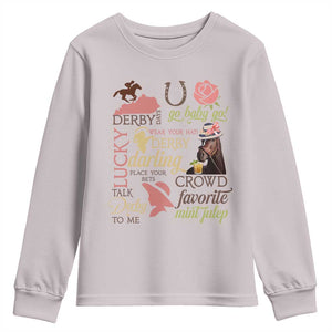 Talk Derby To Me Youth Sweatshirt Horse Riders Ky Racing Day TS02 Ice Gray Print Your Wear