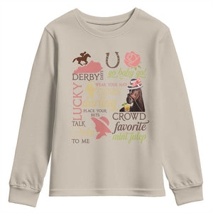 Talk Derby To Me Youth Sweatshirt Horse Riders Ky Racing Day TS02 Sand Print Your Wear