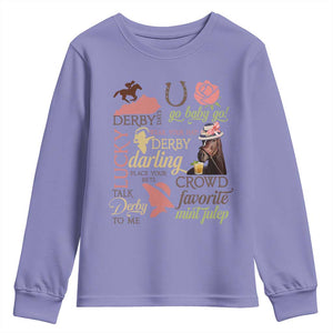 Talk Derby To Me Youth Sweatshirt Horse Riders Ky Racing Day TS02 Violet Print Your Wear