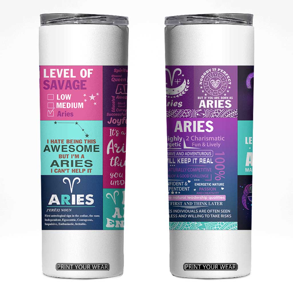 Teacher Life Skinny Tumbler Teaching Appreciation Colorful School Supplies Gift For Educator TB02 White Print Your Wear