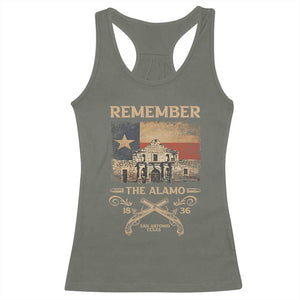 Texas Racerback Tank Top Remember The Alamo San Antonio 1836 TS09 Military Green Print Your Wear