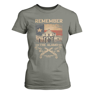 Texas T Shirt For Women Remember The Alamo San Antonio 1836 TS09 Military Green Print Your Wear