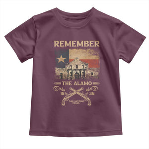 Texas Toddler T Shirt Remember The Alamo San Antonio 1836 TS09 Maroon Print Your Wear