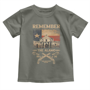 Texas Toddler T Shirt Remember The Alamo San Antonio 1836 TS09 Military Green Print Your Wear