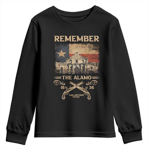 Texas Youth Sweatshirt Remember The Alamo San Antonio 1836 TS09 Black Print Your Wear