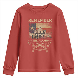 Texas Youth Sweatshirt Remember The Alamo San Antonio 1836 TS09 Red Print Your Wear