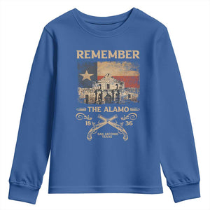 Texas Youth Sweatshirt Remember The Alamo San Antonio 1836 TS09 Royal Blue Print Your Wear